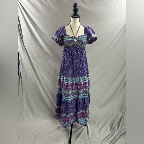 Boho Print A-Line Dress Purple - Picture 6 of 8
